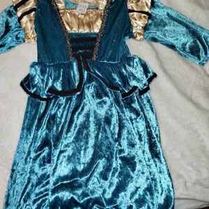 Blue and Gold Theater Costume with Velvet Finish